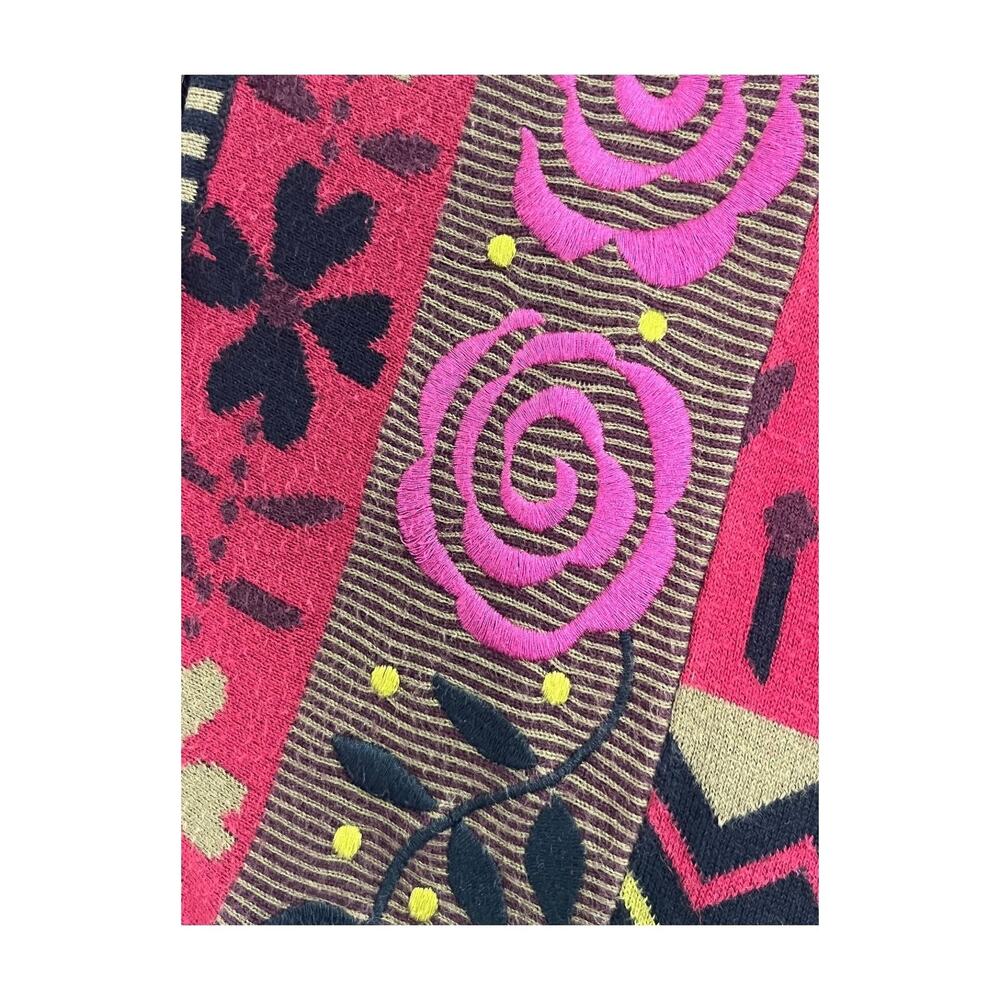 Gudrun Sjoden Cardigan Sweater Womens Medium Red Floral Boho Artsy Ladenlook - Picture 6 of 10